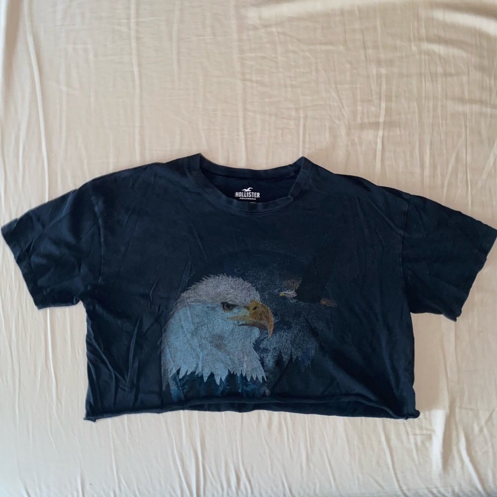 Hollister oversized cropped tee, size: s,color: black